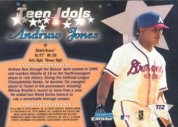 2000 Bowman Chrome - Teen Idols #TI2 Andruw Jones  Back