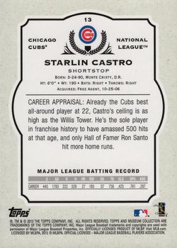 2013 Topps Museum Collection - Turquoise - Asia Exclusive #13 Starlin Castro Back