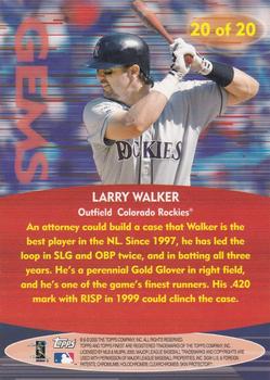 2000 Finest - Gems Oversize #20 Larry Walker  Back