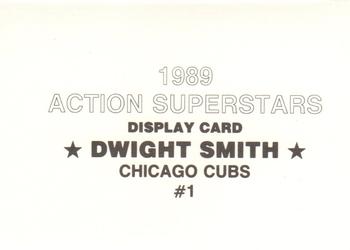 1989 Action Superstars Display Cards (unlicensed) #1 Dwight Smith Back