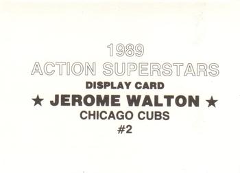 1989 Action Superstars Display Cards (unlicensed) #2 Jerome Walton Back
