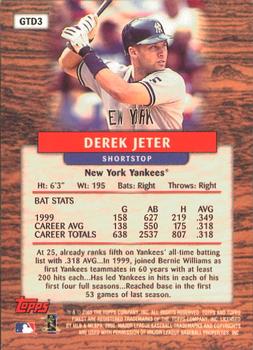 2000 Finest - Going the Distance #GTD3 Derek Jeter  Back