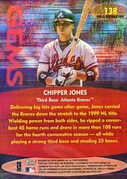 2000 Finest - Gold Refractors #138 Chipper Jones Back