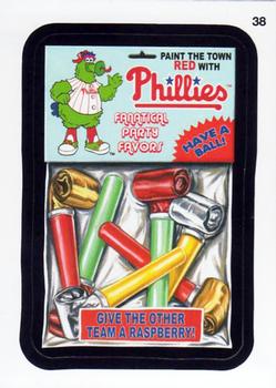 2016 Topps MLB Wacky Packages #38 Phillies Fanatical Party Favors Front