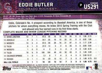 2015 Topps Chrome Update #US291 Eddie Butler Back