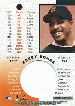 1998 Pinnacle Mint Collection #3 Barry Bonds Back
