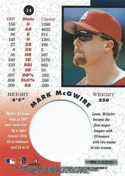 1998 Pinnacle Mint Collection #14 Mark McGwire Back