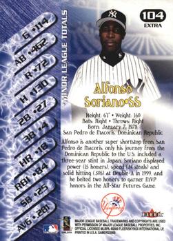 2000 Fleer Gamers - Extra #104 Alfonso Soriano Back
