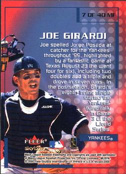 2000 Fleer Impact - Mighty Fine in '99 #7MF Joe Girardi Back