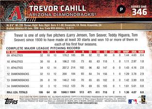 2015 Topps Mini #346 Trevor Cahill Back