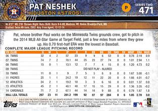 2015 Topps Mini #471 Pat Neshek Back