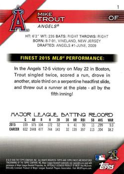2016 Finest #1 Mike Trout Back
