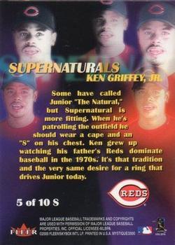 2000 Fleer Mystique - Supernaturals #5S Ken Griffey Jr.  Back