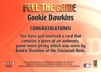 2000 Fleer Showcase - Feel the Game #NNO Gookie Dawkins  Back