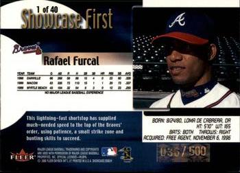 2000 Fleer Showcase - Prospect Showcase First #1 Rafael Furcal Back