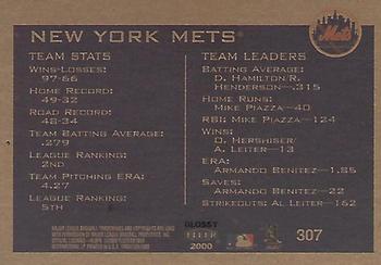 2000 Fleer Tradition Glossy #307 New York Mets Back