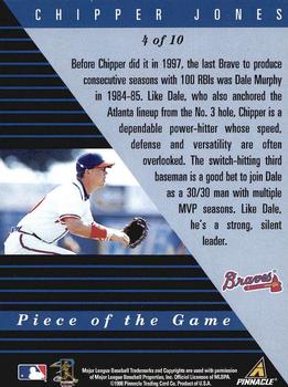 1998 Pinnacle Plus - Piece of the Game #4 Chipper Jones Back