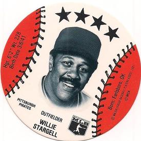 1982 On Deck Cookies Discs #NNO Willie Stargell Front