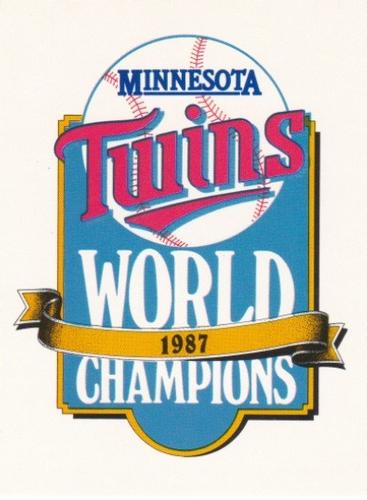 1987 Minnesota Twins World Championship #32 Twins Championship Logo Front