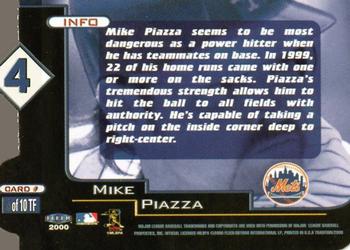 2000 Fleer Tradition - Ten-4 #3 TF Mike Piazza Back