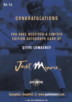 2000 Just - Autographs #BA-16 Steve Lomasney Back