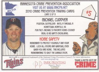 2010 Minnesota Twins Police #3 Michael Cuddyer Back