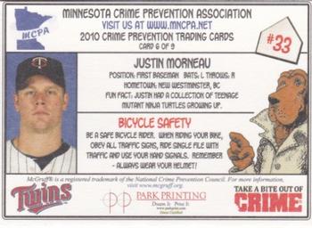 2010 Minnesota Twins Police #6 Justin Morneau Back