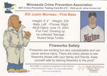 2011 Minnesota Twins Police #4 Justin Morneau Back