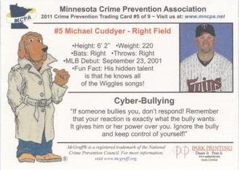 2011 Minnesota Twins Police #5 Michael Cuddyer Back