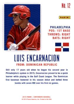 2015 Panini Contenders - Passports #12 Luis Encarnacion Back
