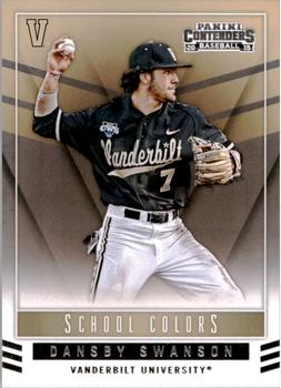 2015 Panini Contenders - School Colors #1 Dansby Swanson Front