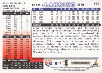 1998 Score #169 Mike Lansing Back