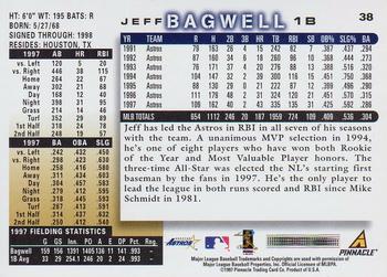 1998 Score #38 Jeff Bagwell Back