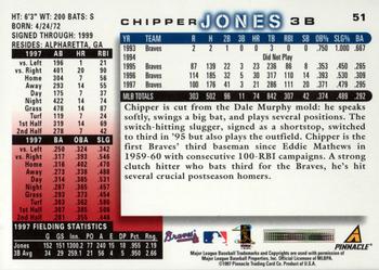 1998 Score #51 Chipper Jones Back
