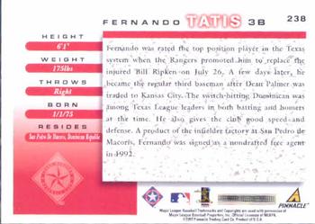 1998 Score #238 Fernando Tatis Back