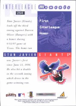 1998 Score #254 Stan Javier Back