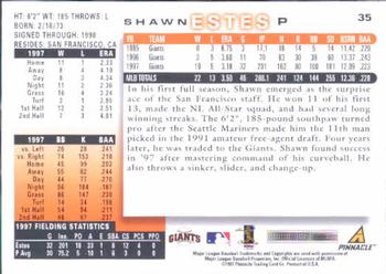 1998 Score #35 Shawn Estes Back