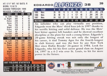 1998 Score #39 Edgardo Alfonzo Back