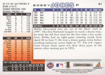 1998 Score #47 Bobby Jones Back