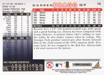 1998 Score #75 Darren Bragg Back