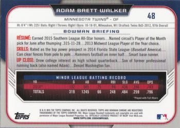 2015 Bowman Draft - Chrome #48 Adam Brett Walker Back