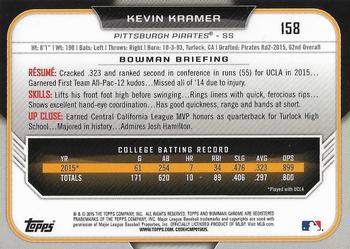 2015 Bowman Draft - Chrome #158 Kevin Kramer Back