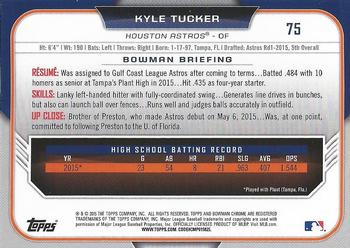 2015 Bowman Draft - Chrome Refractors #75 Kyle Tucker Back