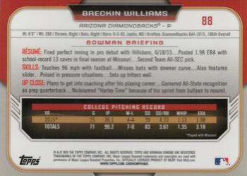 2015 Bowman Draft - Chrome Refractors #88 Breckin Williams Back