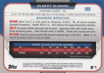 2015 Bowman Draft - Chrome Refractors #199 Albert Almora Back