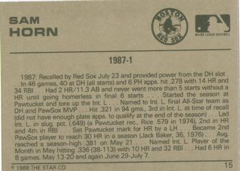 1988-89 Star Gold #15 Sam Horn Back