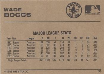 1988-89 Star Gold #61 Wade Boggs Back