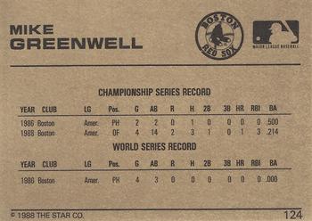 1988-89 Star Gold #124 Mike Greenwell Back