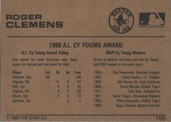 1988-89 Star Gold #155 Roger Clemens Back