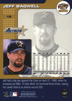 2000 Pacific - Copper #187 Jeff Bagwell Back